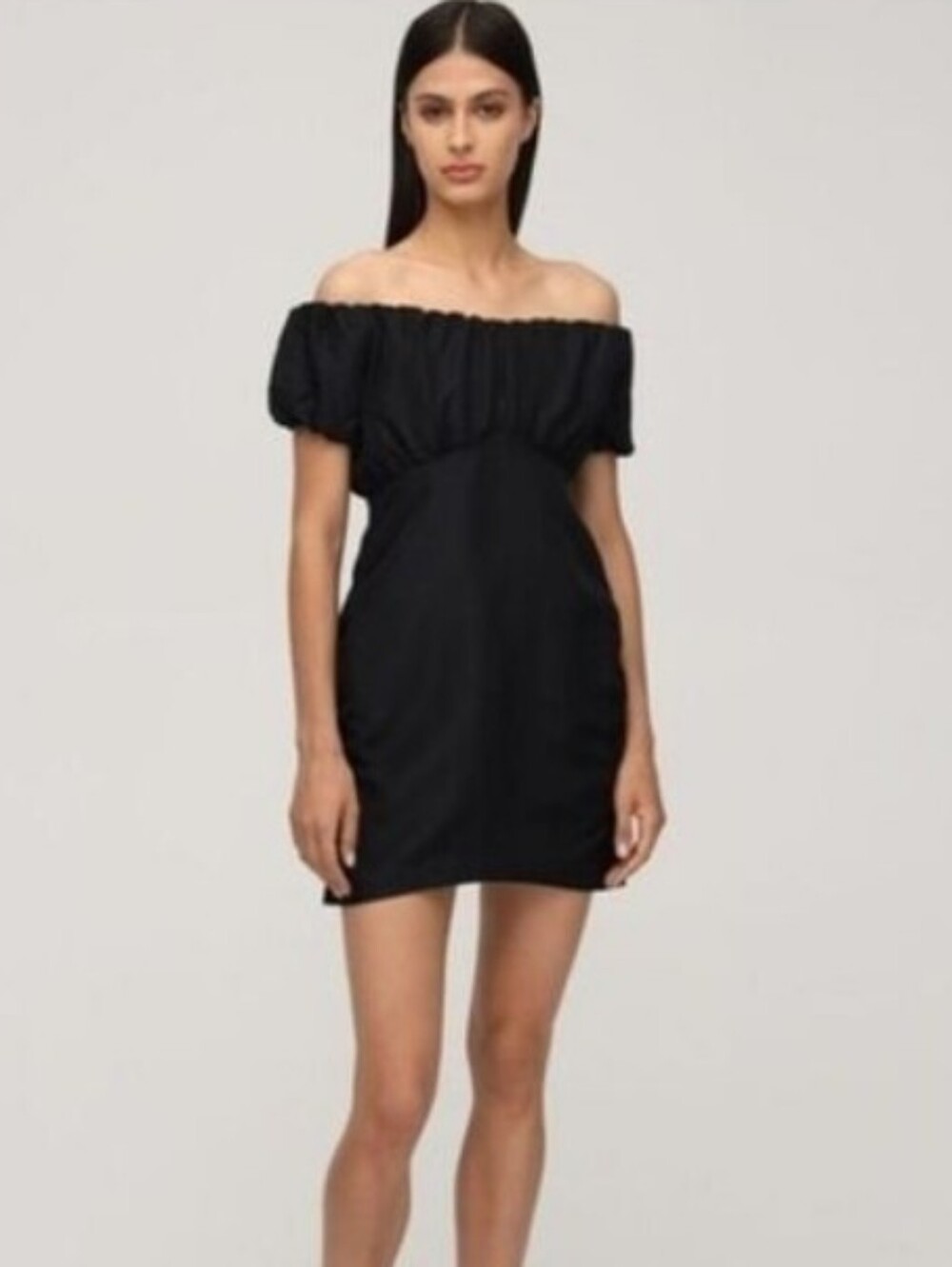 Revolve Superdown Off The Shoulder Black Cotton Mini Dress Size Small